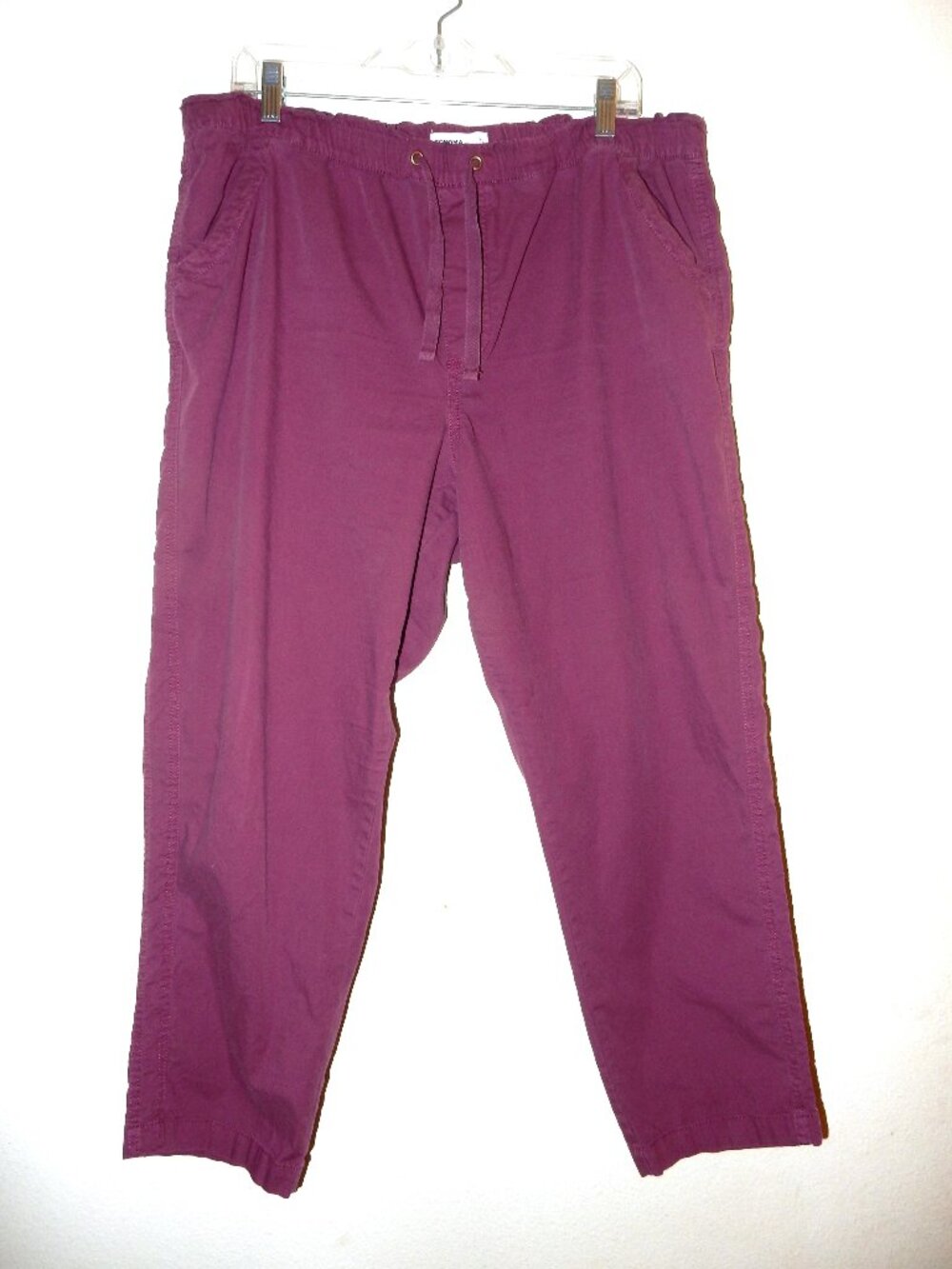 Mauve pink Sonoma women's pants XL 16 18 crop taper light cotton elastic waist